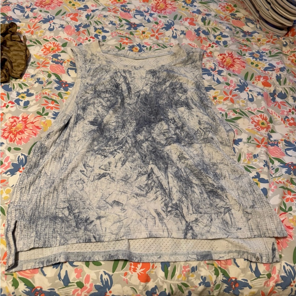 lululemon athletica Blue and White Tank Top